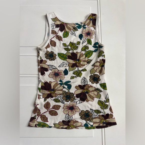 Zoey Beth White Floral Cotton Tank Top Size Medium M - Picture 4 of 4